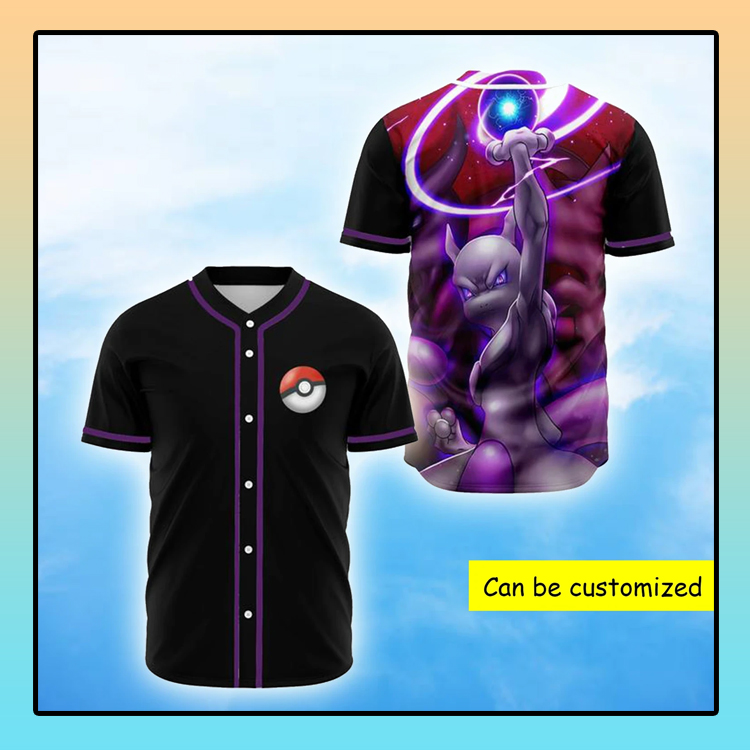 Pokemon ball Mewtwo baseball Jersey Shirt 3 Pokemon ball Mewtwo baseball Jersey Shirt3