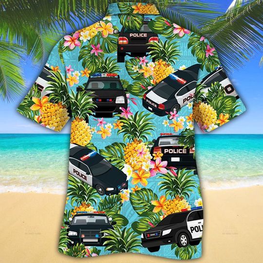 Police Cars Pineapple hawaiian shirt1