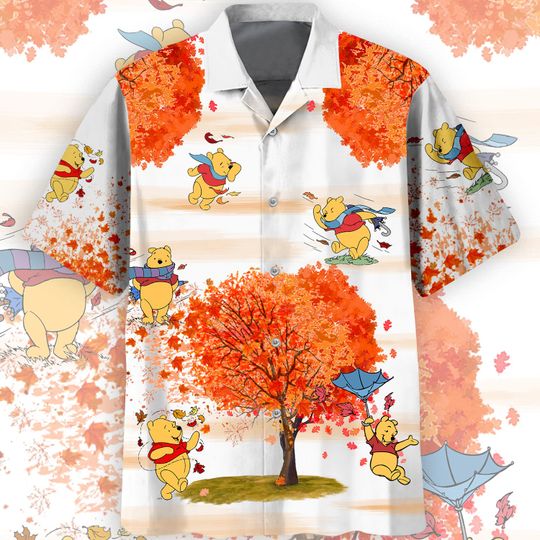 Pooh autumn hawaiian shirt