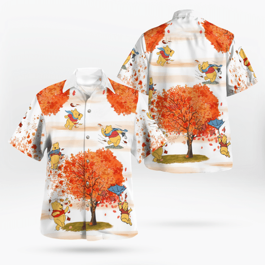 Pooh autumn hawaiian shirt 2 Pooh autumn hawaiian shirt1