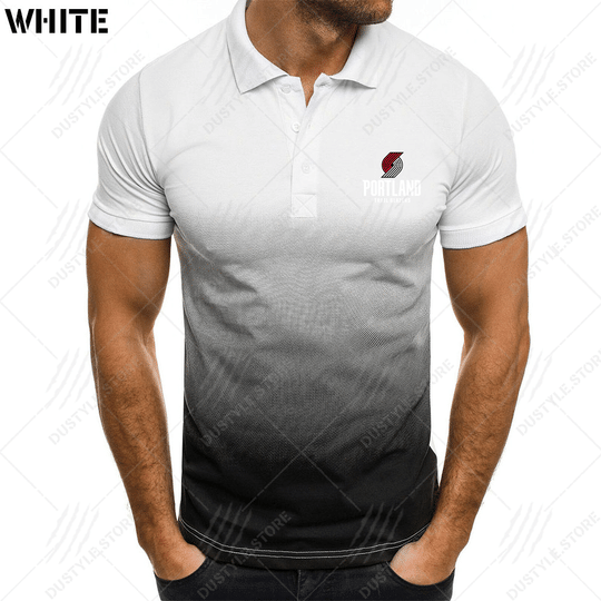 Portland Trail Blazers men gradient polo shirt1
