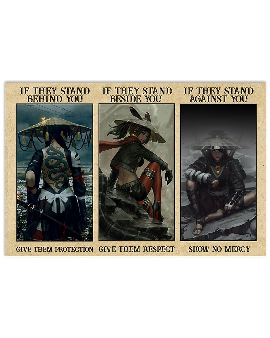Poster Samurai girl if they stand behind you give them protection