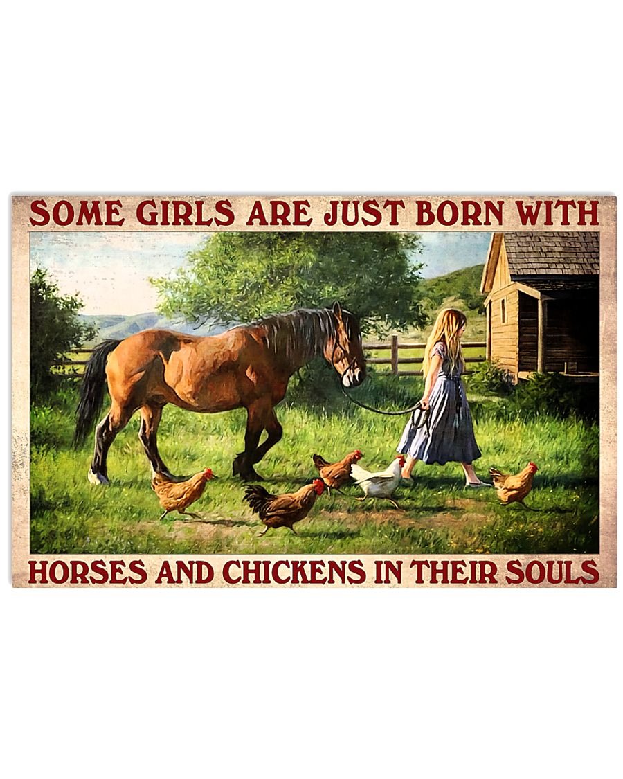 Poster Some girls are just born with horses and chickens in their souls 10 Poster Some girls are just born with horses and chickens in their souls