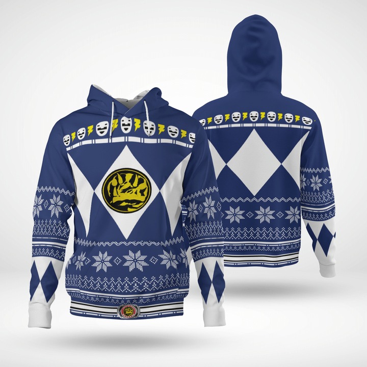 Power ranger blue 3d all over print hoodie 1 Power ranger blue 3d all over print hoodie 1