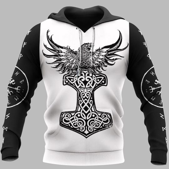 Raven Hammer Yggdrasil Tree Of Life 3d Hoodie And Shirt