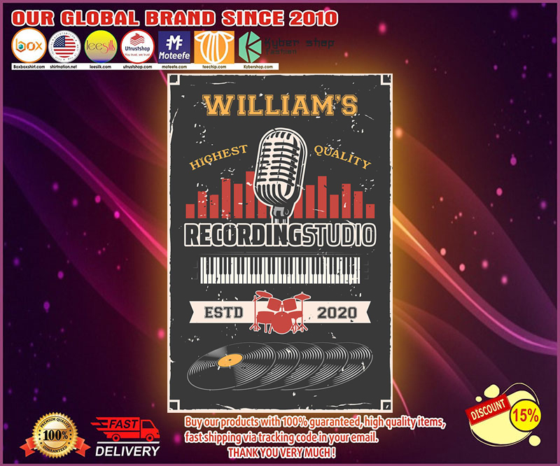 Recording studio highest quality custom name poster