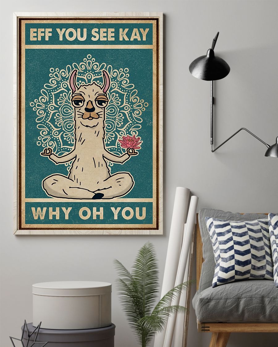 Retro Llama Eff You See Kay Poster