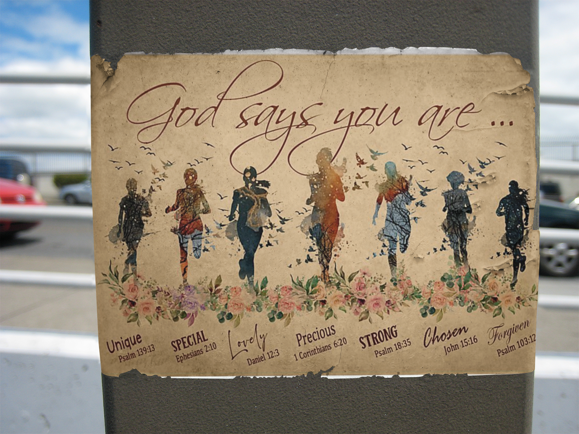 Running Woman God says you are unique special lovely precious strong chosen poster 8 Running Woman God says you are unique special lovely precious strong chosen poster