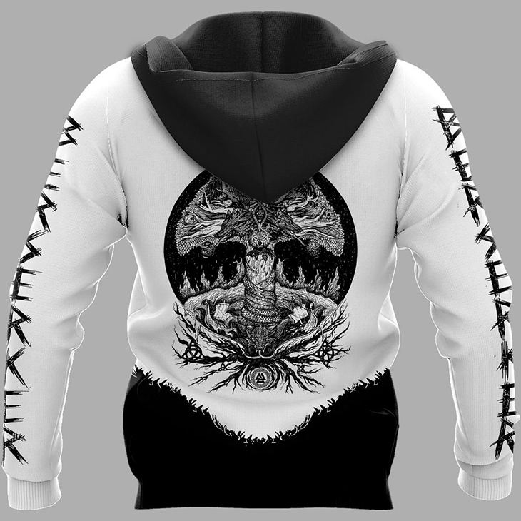 Viking BEAR CLAWS AND YGGDRASIL 3D Hoodie And Shirt 4 Skull And Bear Viking 3D Hoodie And Shirt2