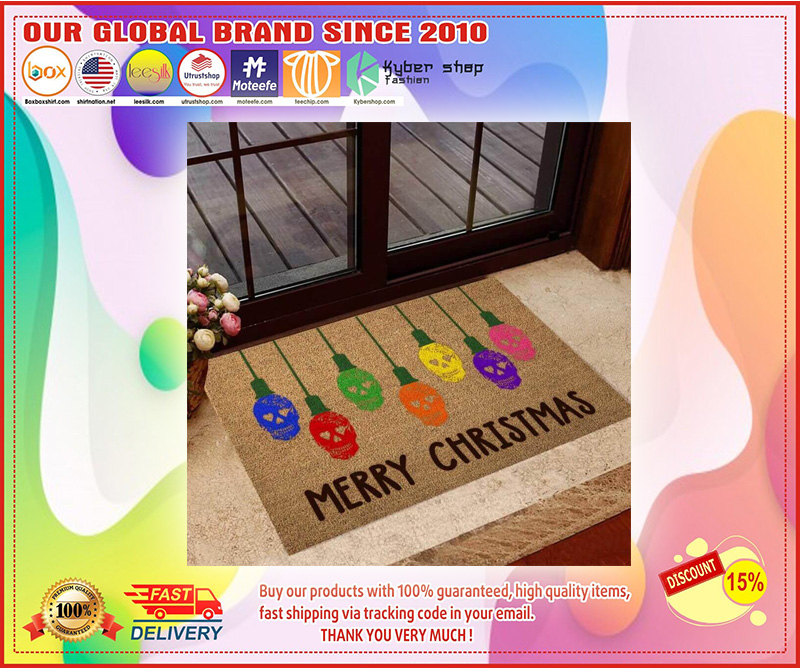 Skull Merry Christmas doormat