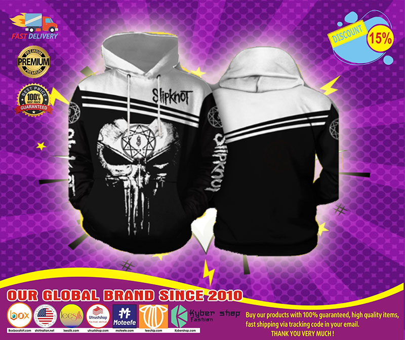 Skull slipknot all over print hoodie