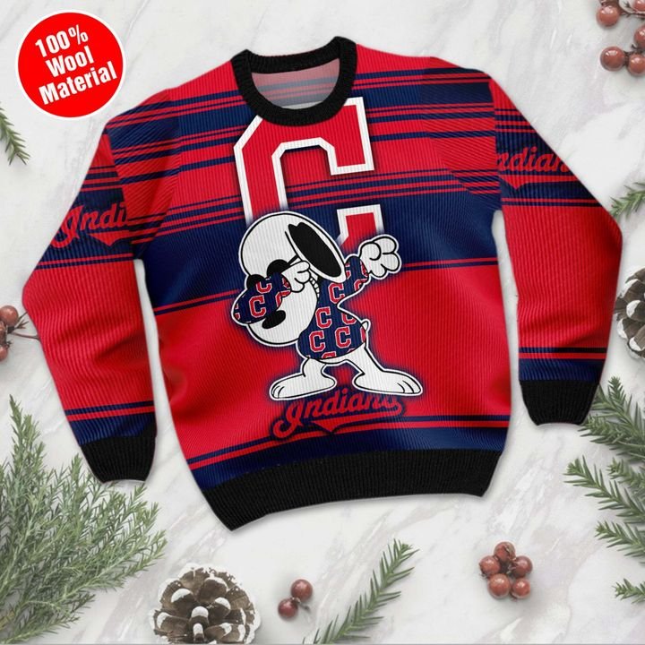 Snoopy Cleveland Indians Ugly Christmas Sweater 3 Snoopy Cleveland Indians Ugly Christmas Sweater 2