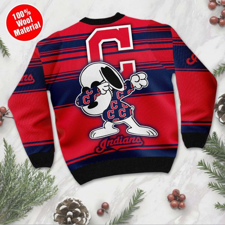 Snoopy Cleveland Indians Ugly Christmas Sweater 3