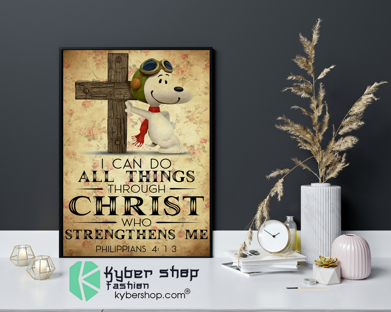 Snoopy I can do all things through christ who strenghthens me poster 4