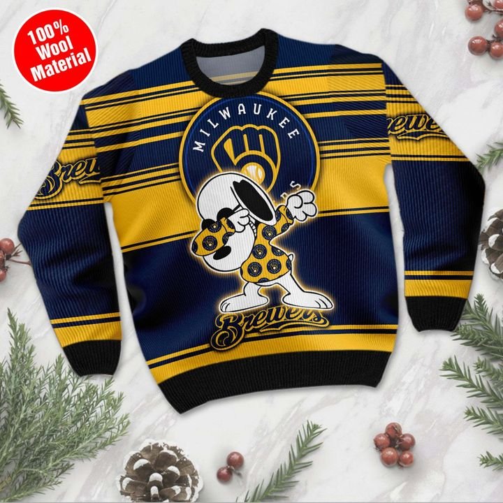 Snoopy Milwaukee Brewers Ugly Christmas Sweater 2