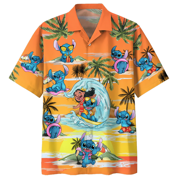 Stitch Summer Time Hawaiian Shirt 4 Stitch Summer Time Hawaiian Shirt2