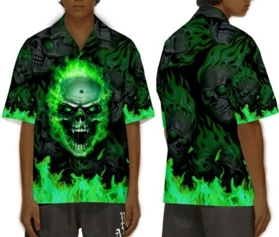 Sunny fire skull custom name baseball jersey shirt hawaiian
