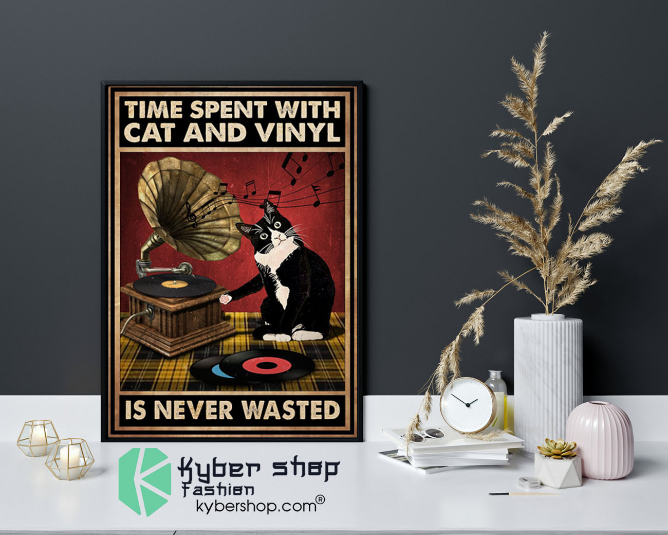 Time spent with cat and vinyl is never wasted poster9
