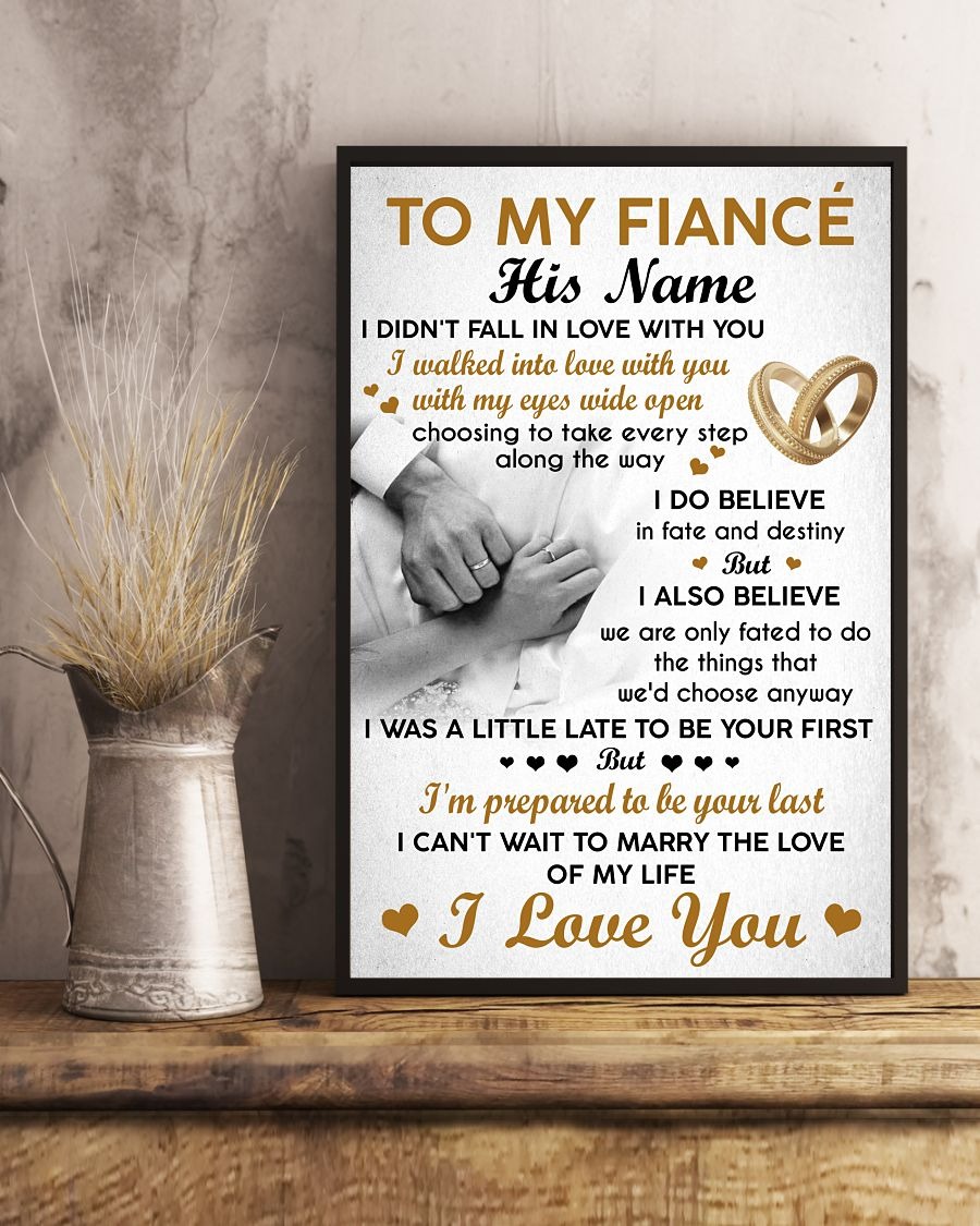 To my fiancé custom personalized name poster
