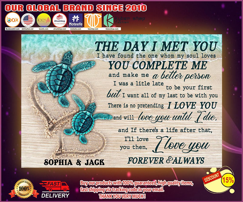 Turtle the day I met you I have found the one whom my soul loves poster