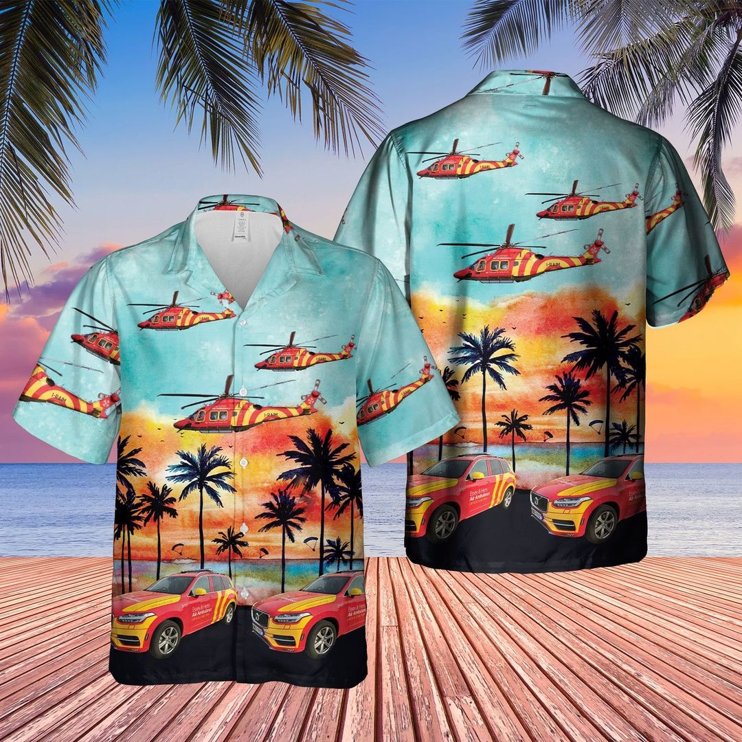 UK essex herts air ambulance helicopter car hawaiian shirt 1