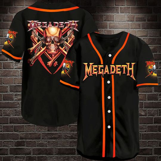 12 Megadeth Baseball Jersey Shirt 1