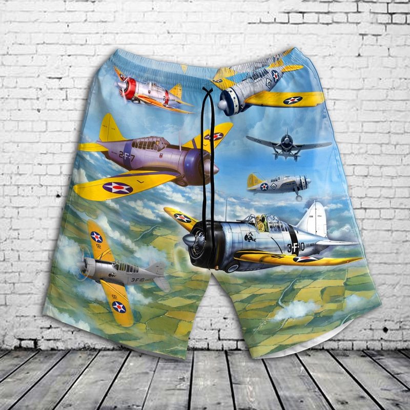 Us Navy Brewster F2a Buffalo Hawaiian Shirt And Shorts1