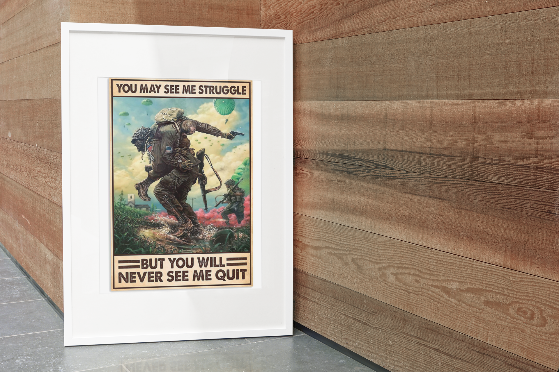 Veteran you may see me struggle but you will never see me quit poster