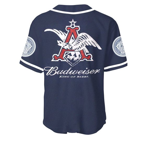 Budweiser King Of Beers Baseball Jersey Shirt 5 11 Budweiser King Of Beers Baseball Jersey Shirt 4