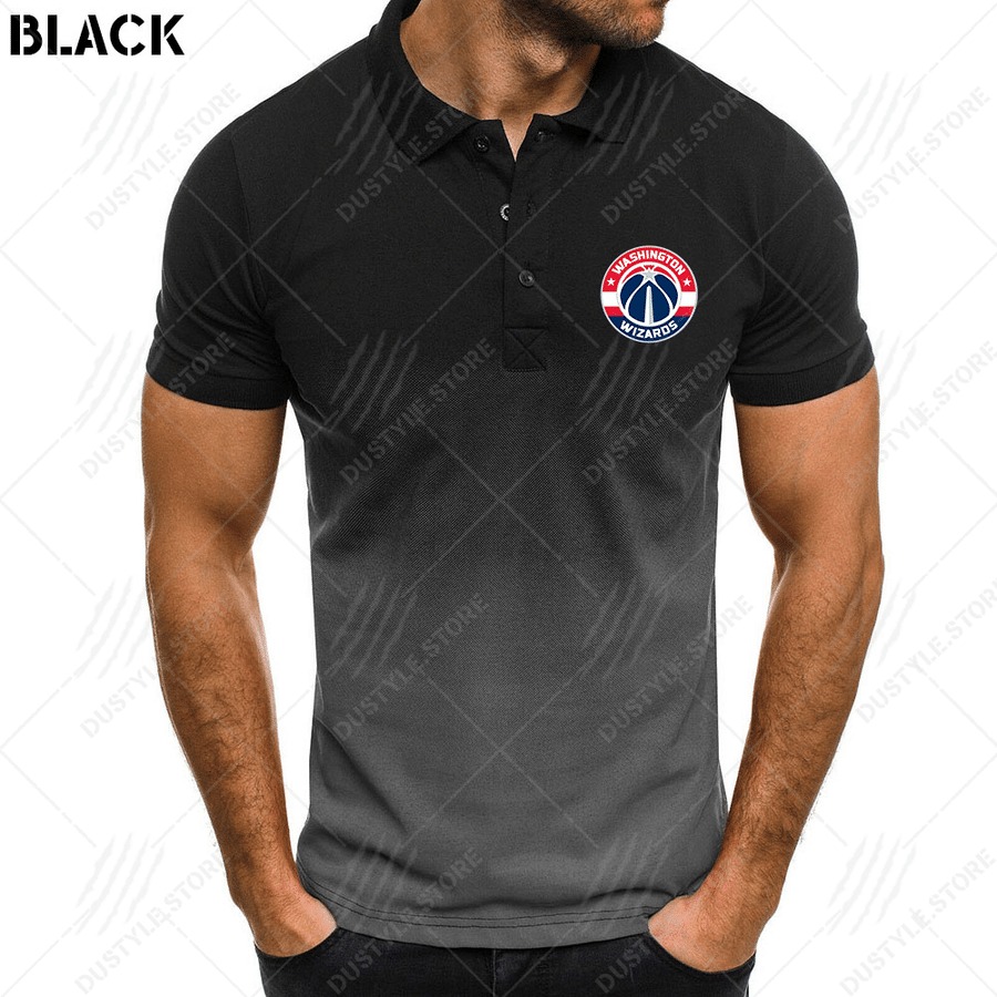 Washington Wizards men gradient polo shirt 1 Washington Wizards men gradient polo shirt
