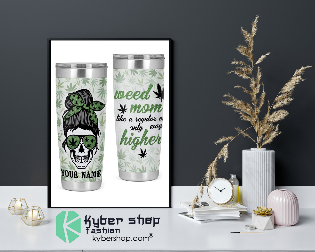 Weed mom like a regular mom only way higher custom name tumbler 4