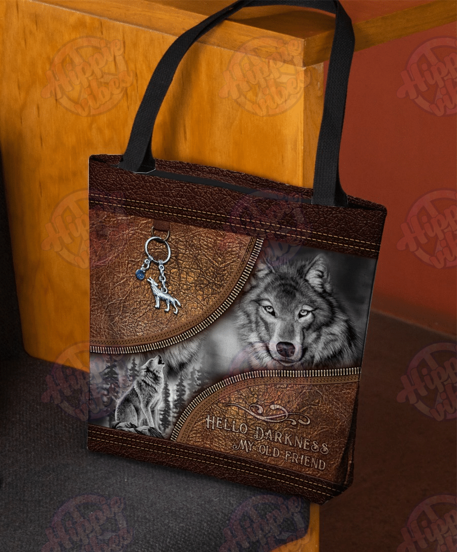 Wolf Hello Darkness My Old Friend All Over Tole bag