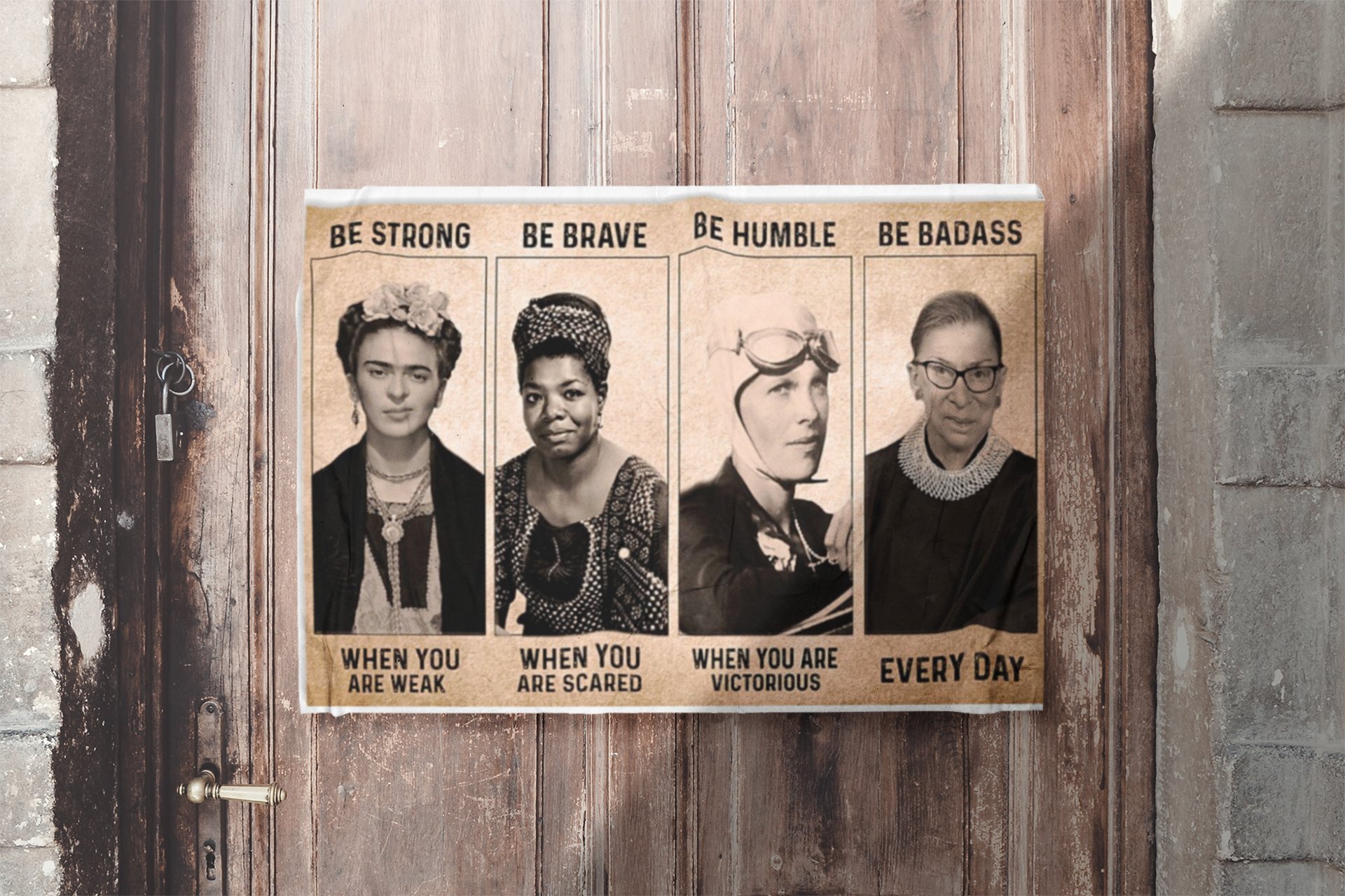 Women be strong be brave be human be badass poster