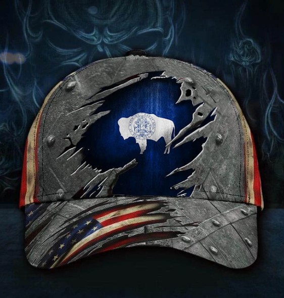 Wyoming American flag classic cap