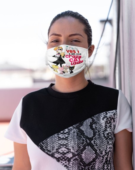 Yes I am the crazy cat lady face mask 1 Yes I am the crazy cat lady face mask