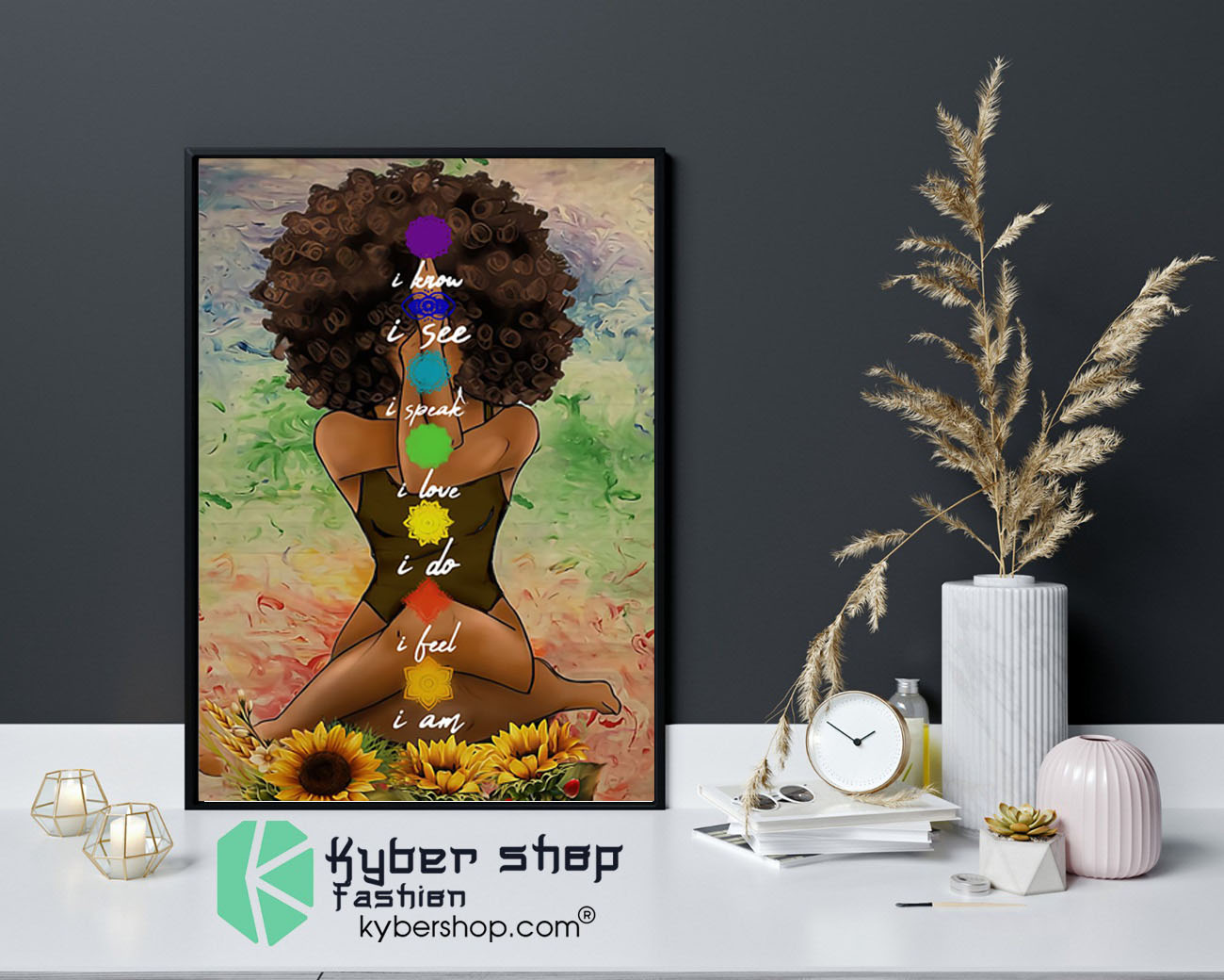 Yoga African American I know I see I speak I love I do poster9