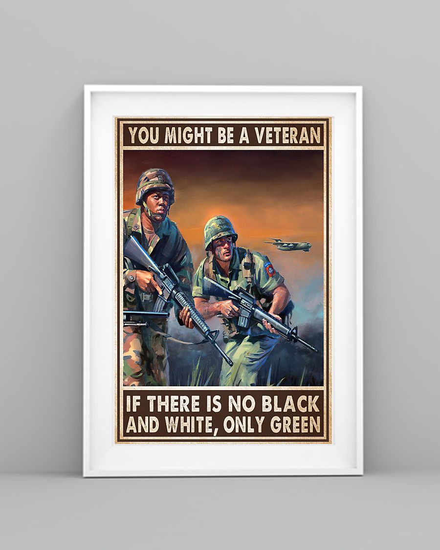 You might be a veteran if there is no black and white only green poster
