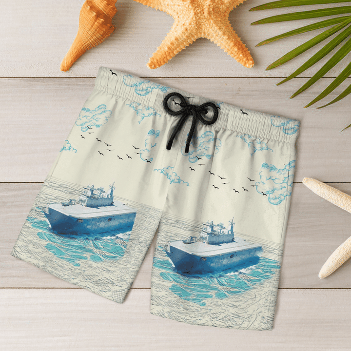 HMAS Canberra Royal Australian Navy Hawaiian Shirt And Short 4 28 HMAS Canberra Royal Australian Navy Hawaiian Shirt And Short 3