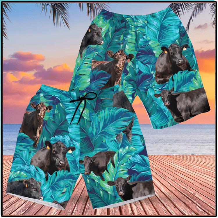 Black Angus Cattle Hawaiian Shirt and short 3 Black Angus Cattle Hawaiian Shirt and short1