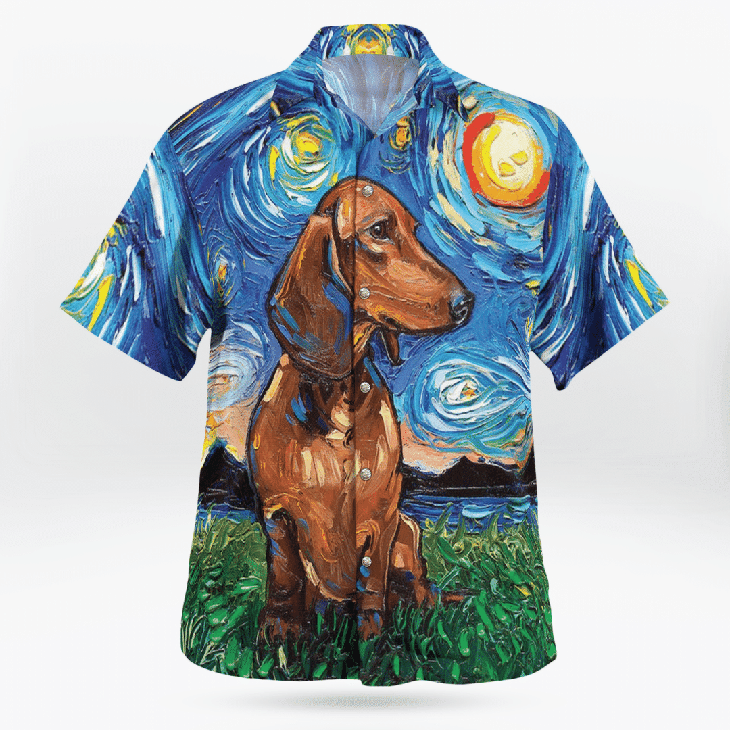 Dachshund Starry Night Hawaiian Shirt 3 Dackshund Hawaiian Shirt1