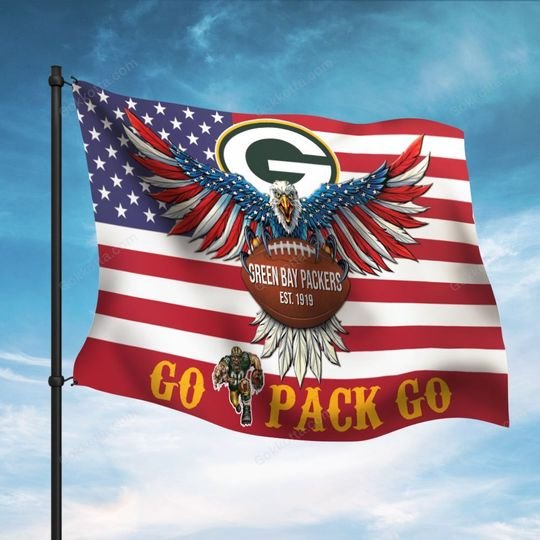 Green bay packers go pack go flag