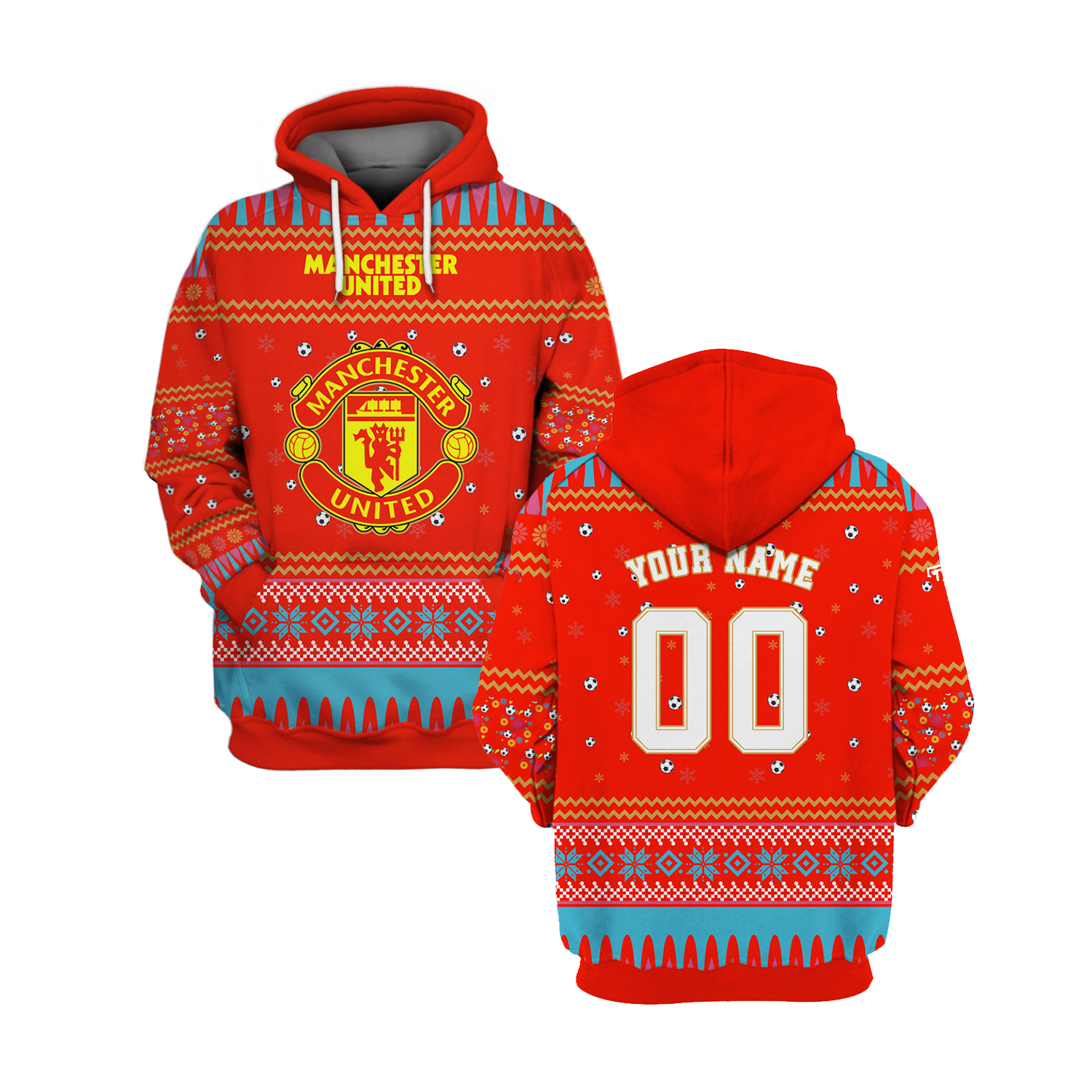 Manchester United custom 3d all over print hoodie 2