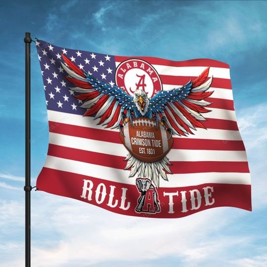 Alabama crimson tide roll tide flag