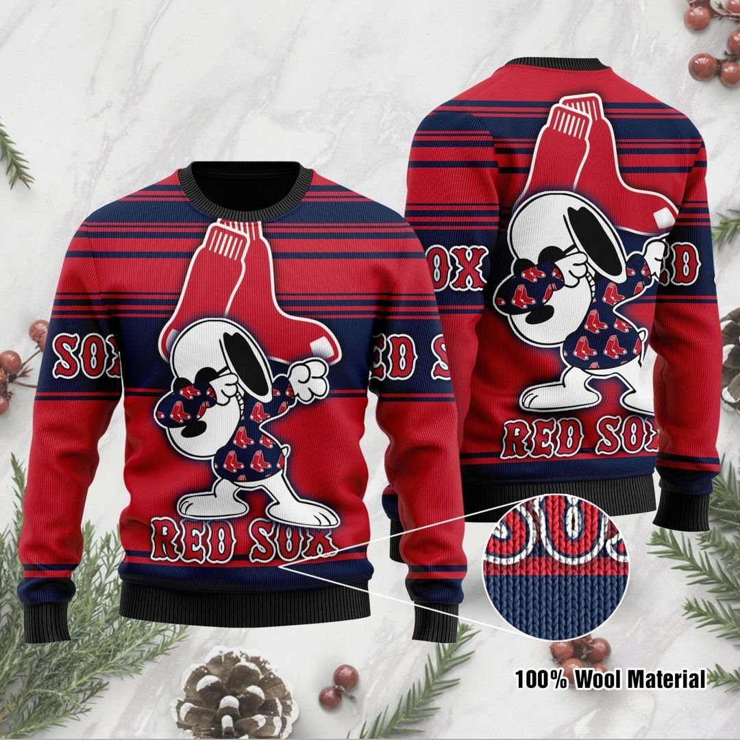 Snoopy Boston Red Sox ugly Christmas sweater 1