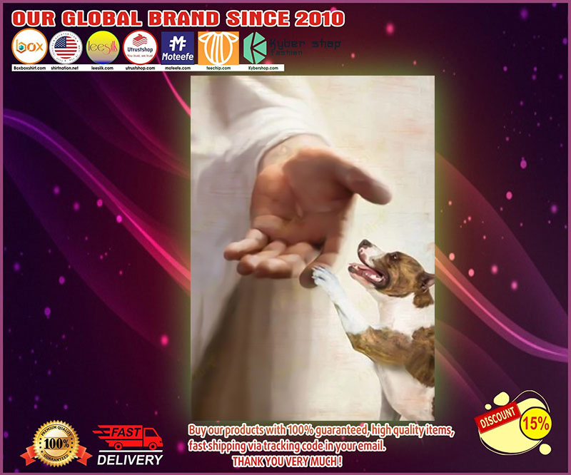 Jesus God American Staffordshire Terrier take my hand canvas