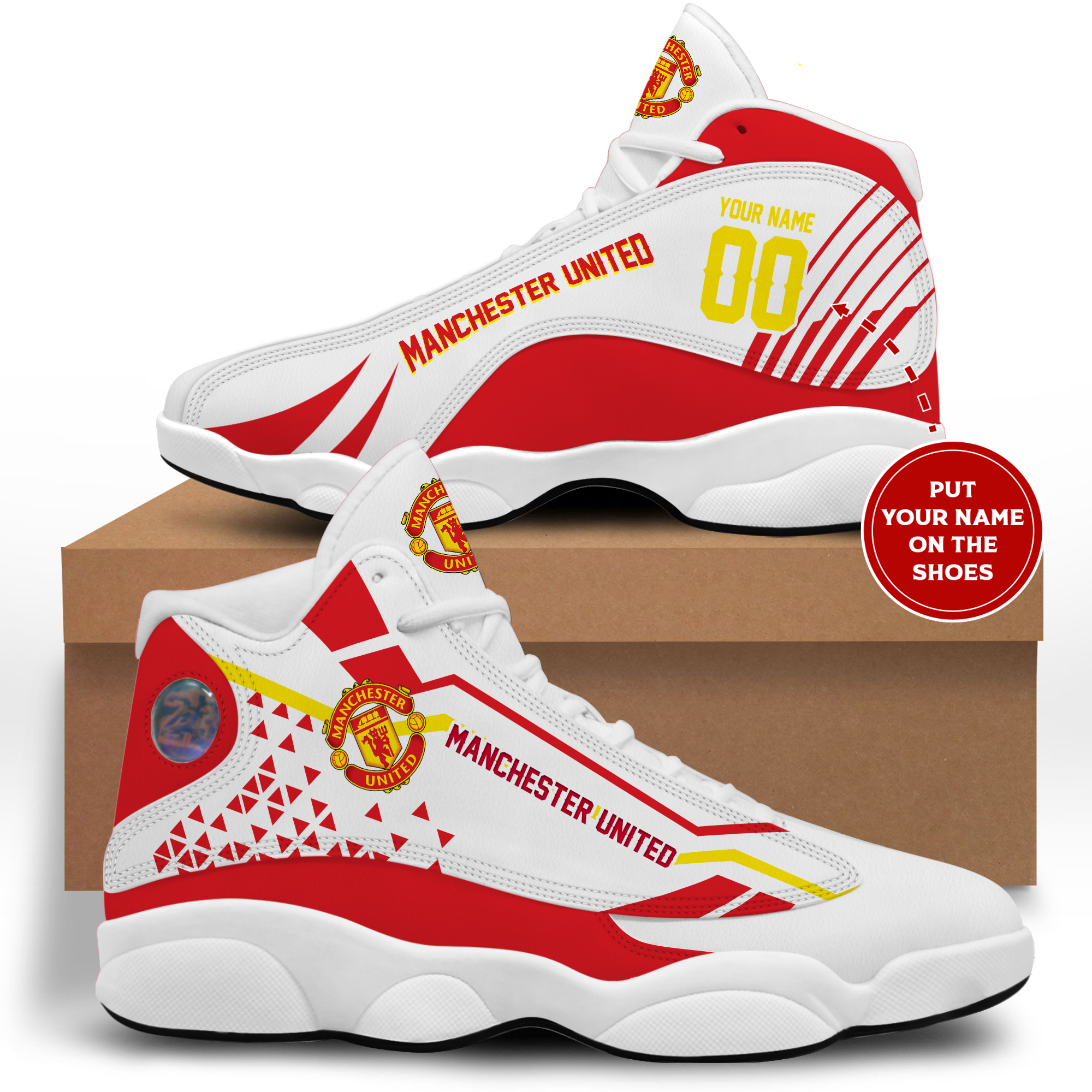 Manchester United custom name air jordan 13 shoes