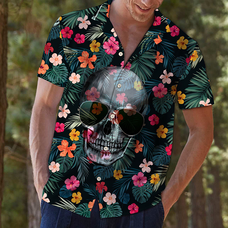 Skull Tropical Glasses hawaiian shirt 3 Skull Tropical Glasses Hawaiian Shirt1
