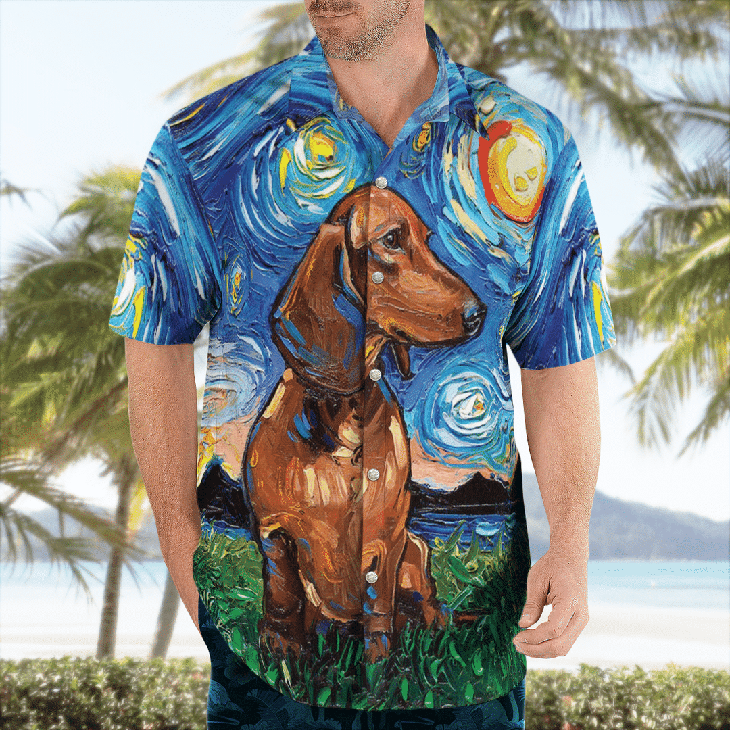 Dachshund Starry Night Hawaiian Shirt 4 Dackshund Hawaiian Shirt2