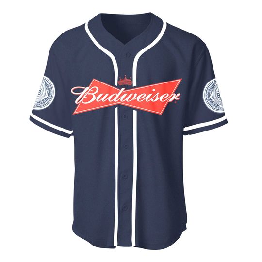 Budweiser King Of Beers Baseball Jersey Shirt 4 11 Budweiser King Of Beers Baseball Jersey Shirt 3