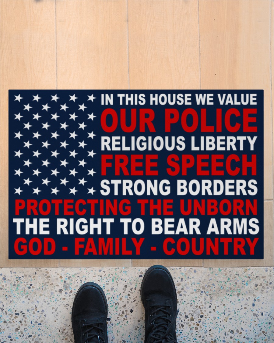 In this house we value our police religious liberty free speech doormat 7 In this house we value our police religious liberty free speech doormat